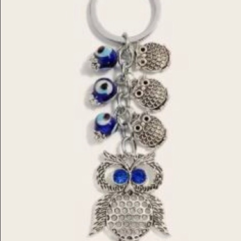 Keychain Blue Eye And Owl - Picture 2 of 4